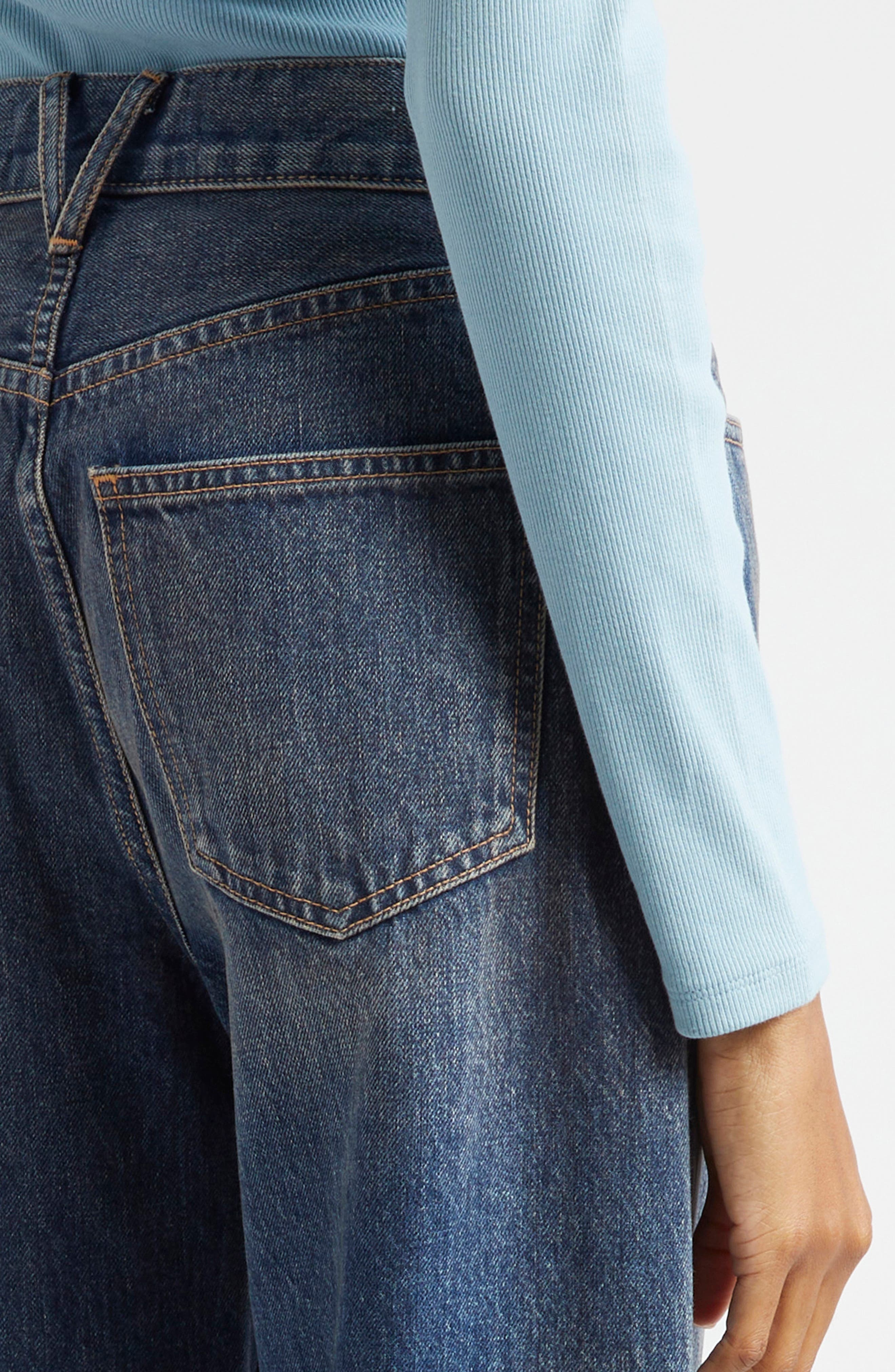 Veronica Beard Taylor Raw Hem High Waist Ankle Wide Leg Jeans in Equinox Blue at Nordstrom - 5