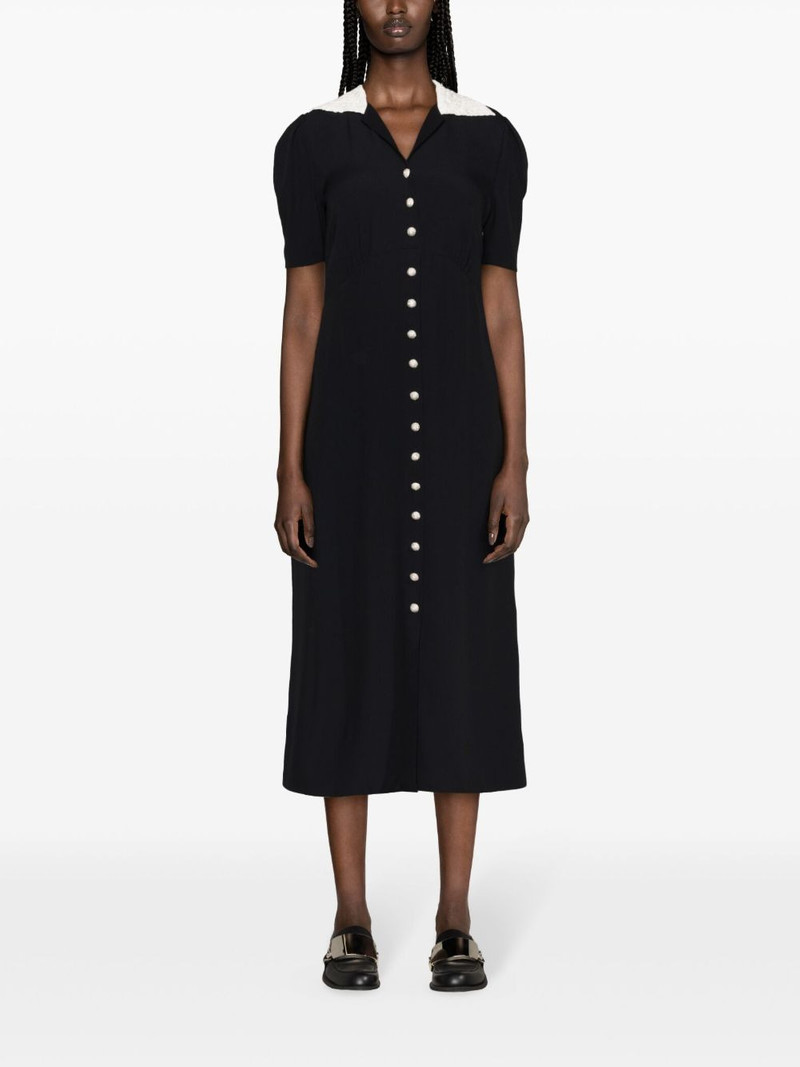 Miu Miu crystal-embellished crepe flared dress outlook