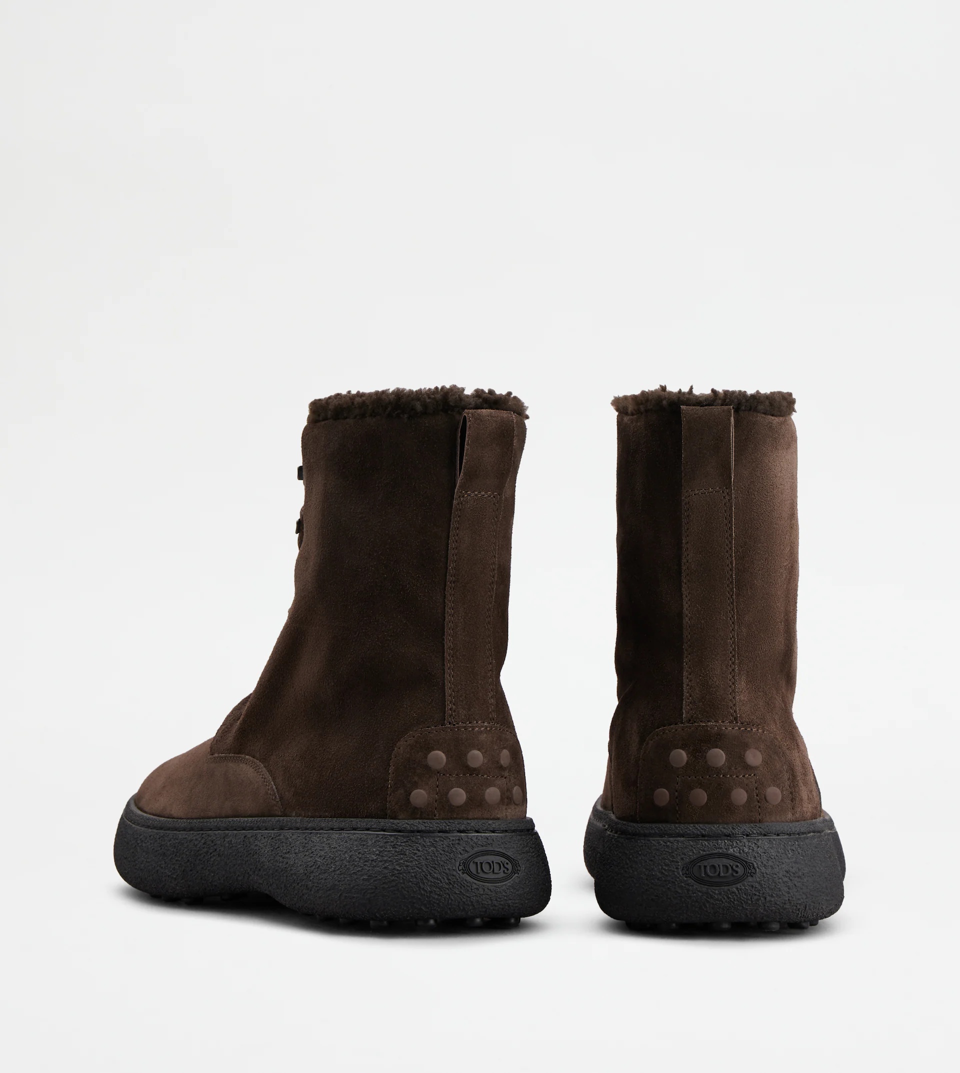 TOD'S W. G. LACE-UP ANKLE BOOTS IN SUEDE - BROWN - 2