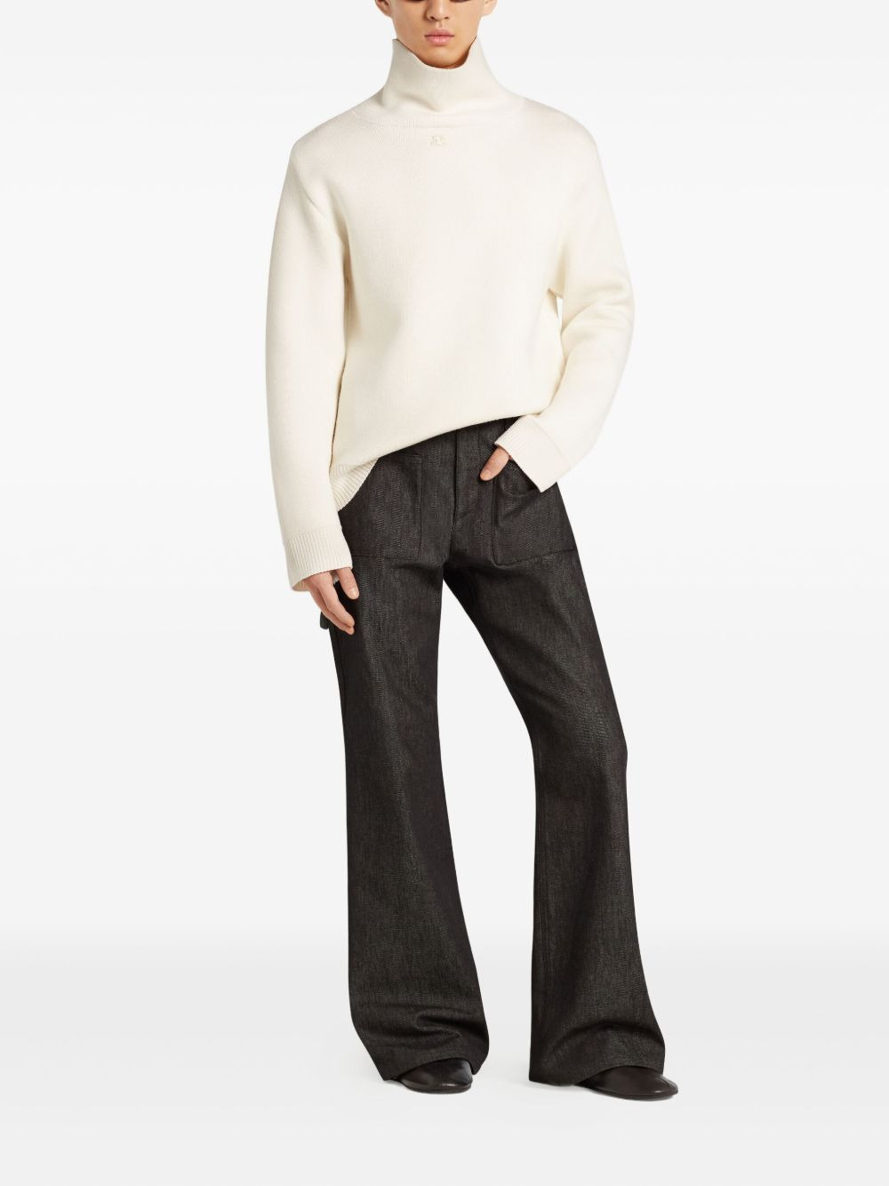 high-neck zip-detail sweater - 2