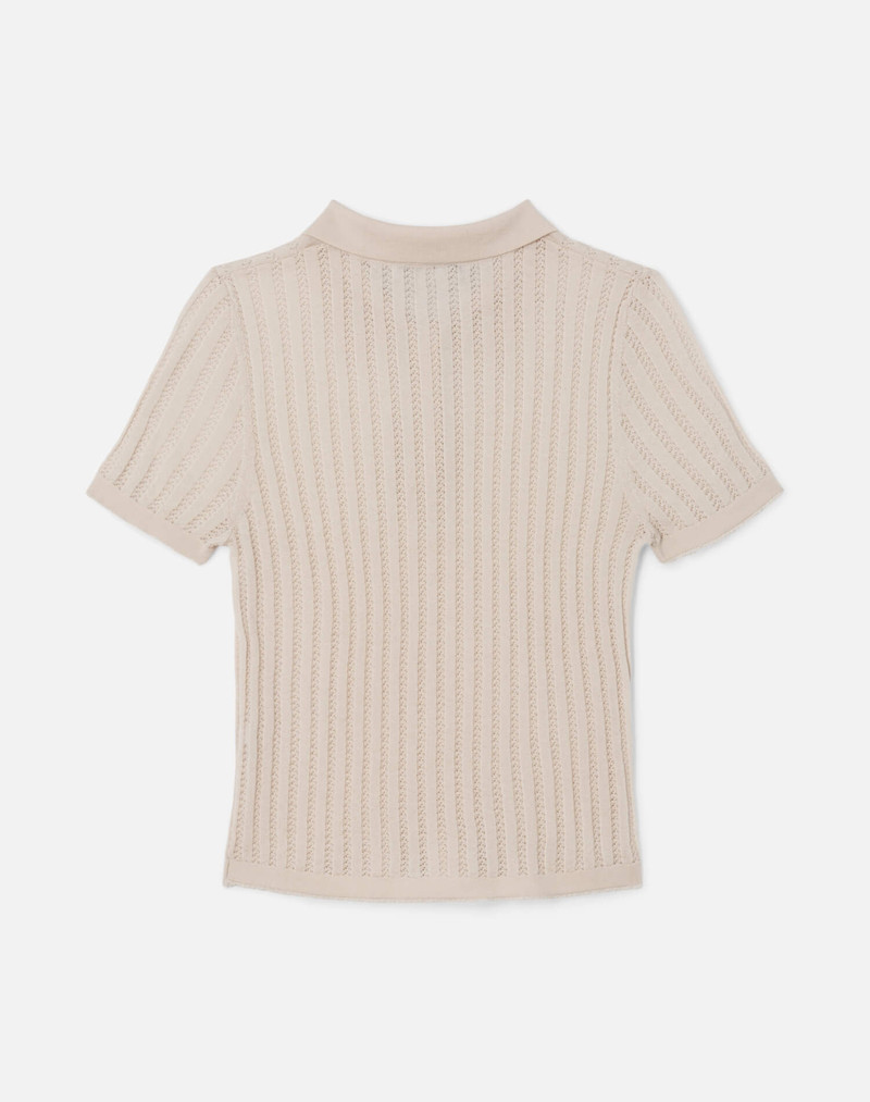 The Veil Pointelle Polo - Ivory 2