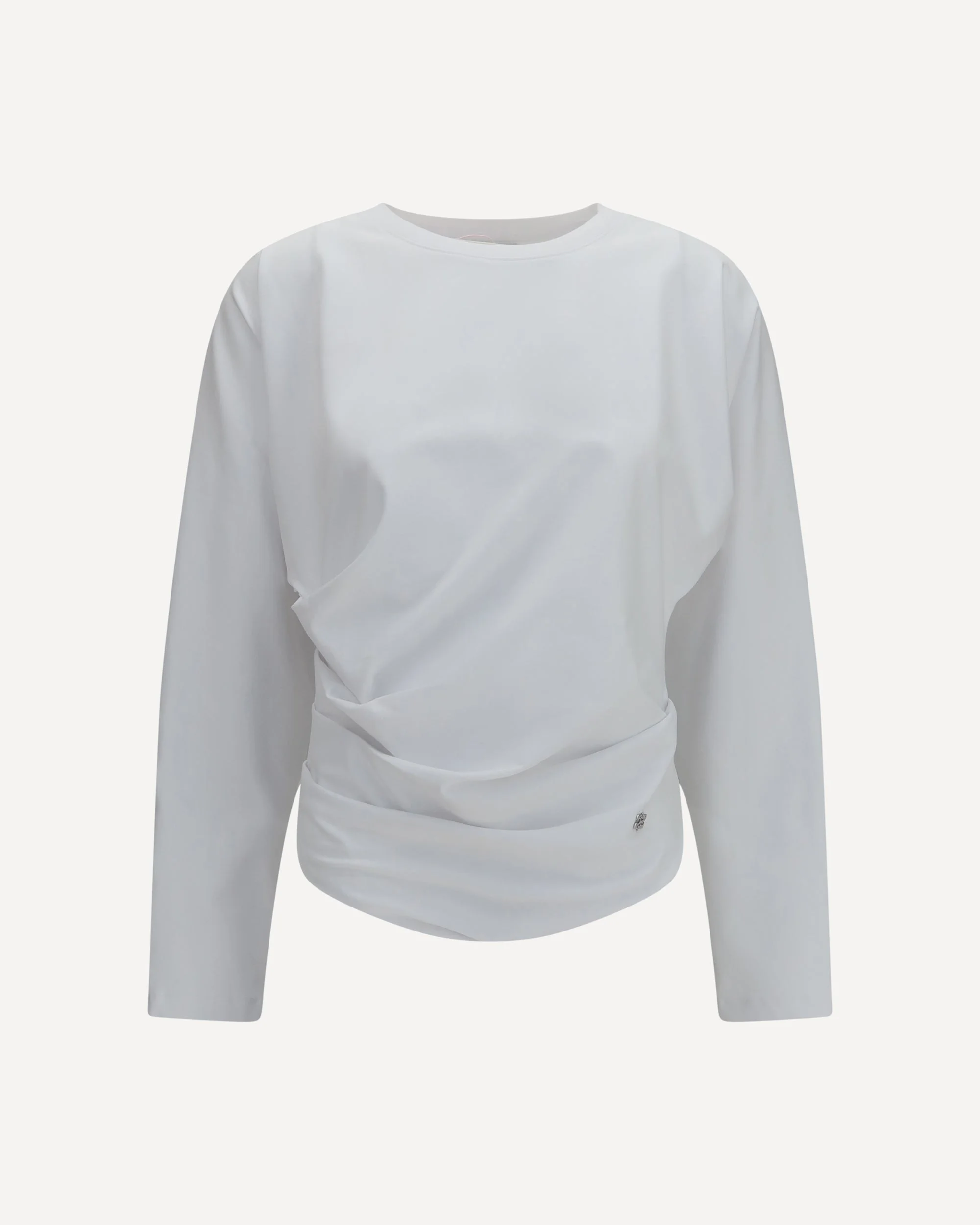 Asymmetric draped stretch cotton Top - 1