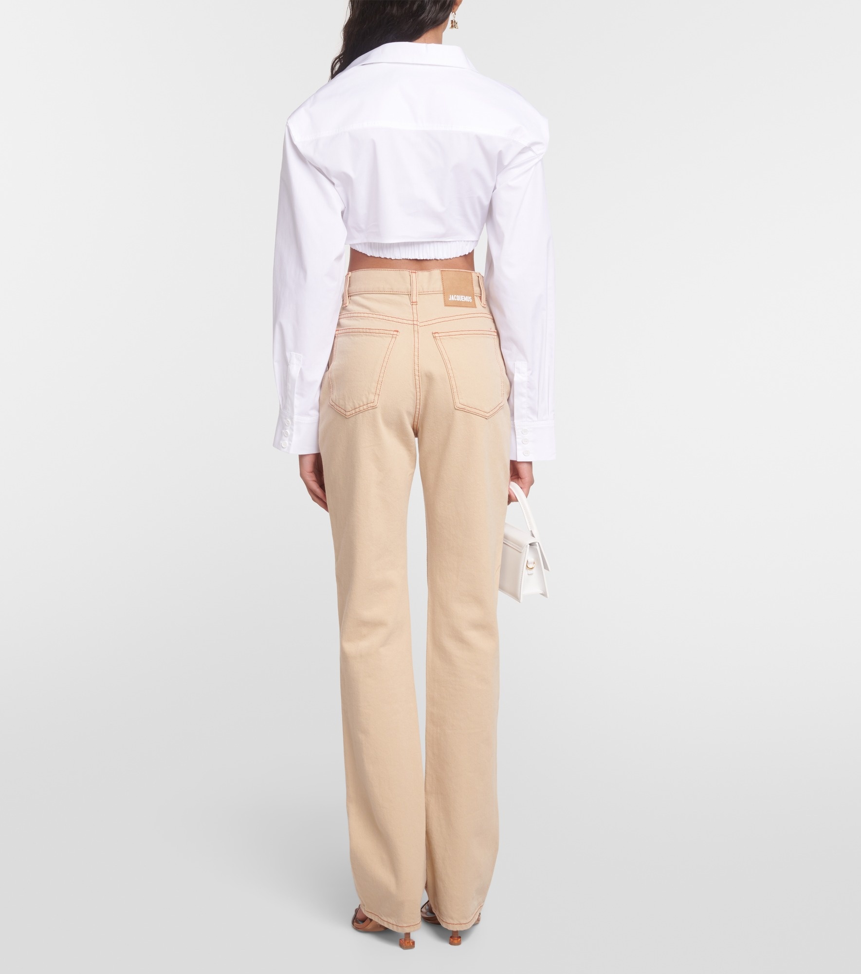 La Chemise Bahia cotton-blend cropped top - 3