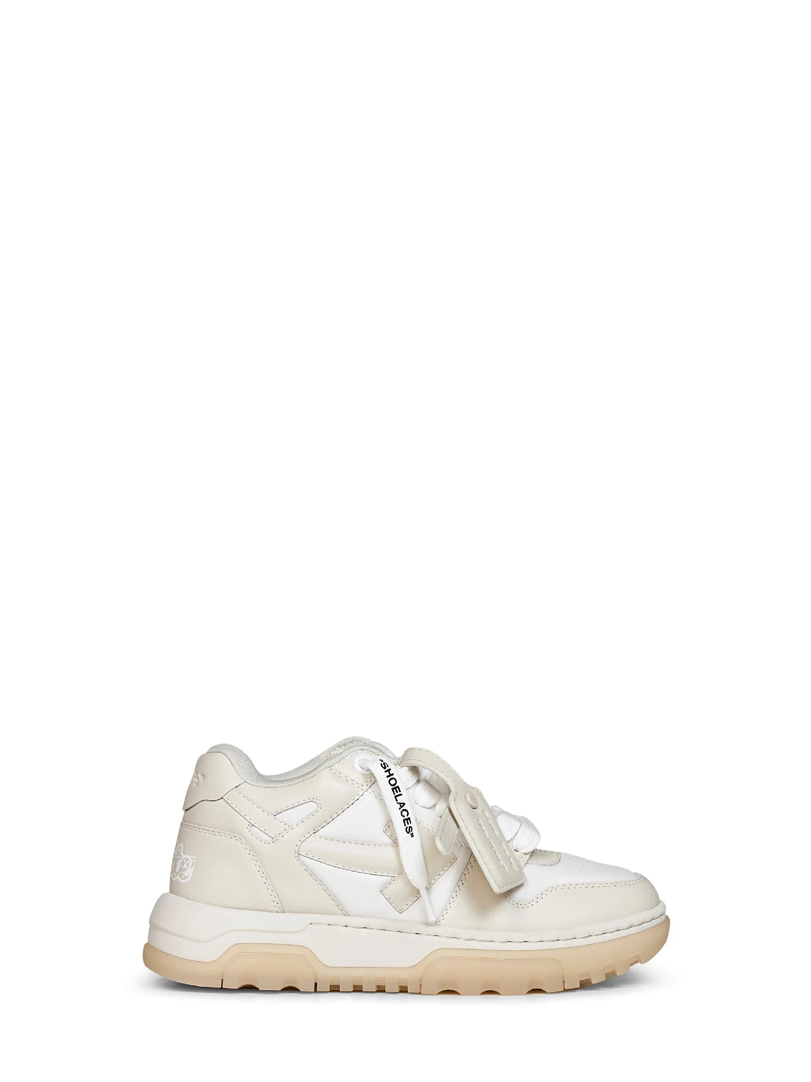 Off White Men White And Beige Out Of Office Chunky Varsity Sneakers - 1