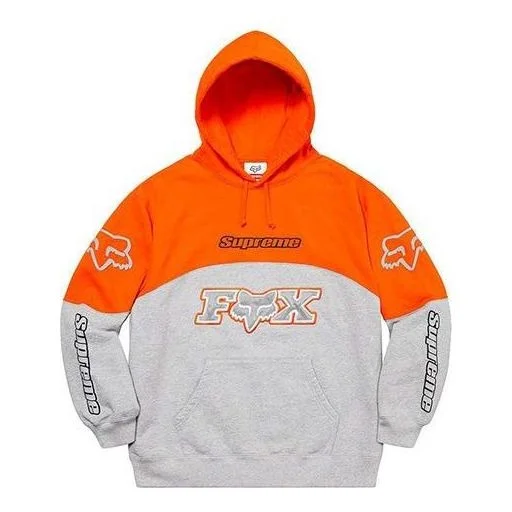 Supreme Fox Racing Hooded Sweatshirt 'Orange Grey' SUP-FW20-178 - 1