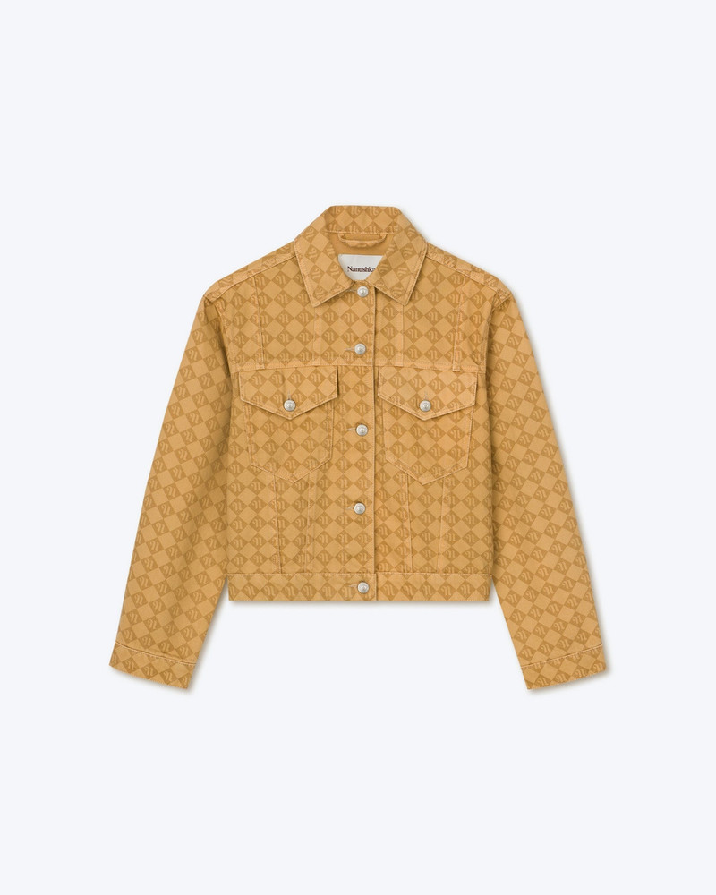 Laser Faded Monogram Camel Jacket 4
