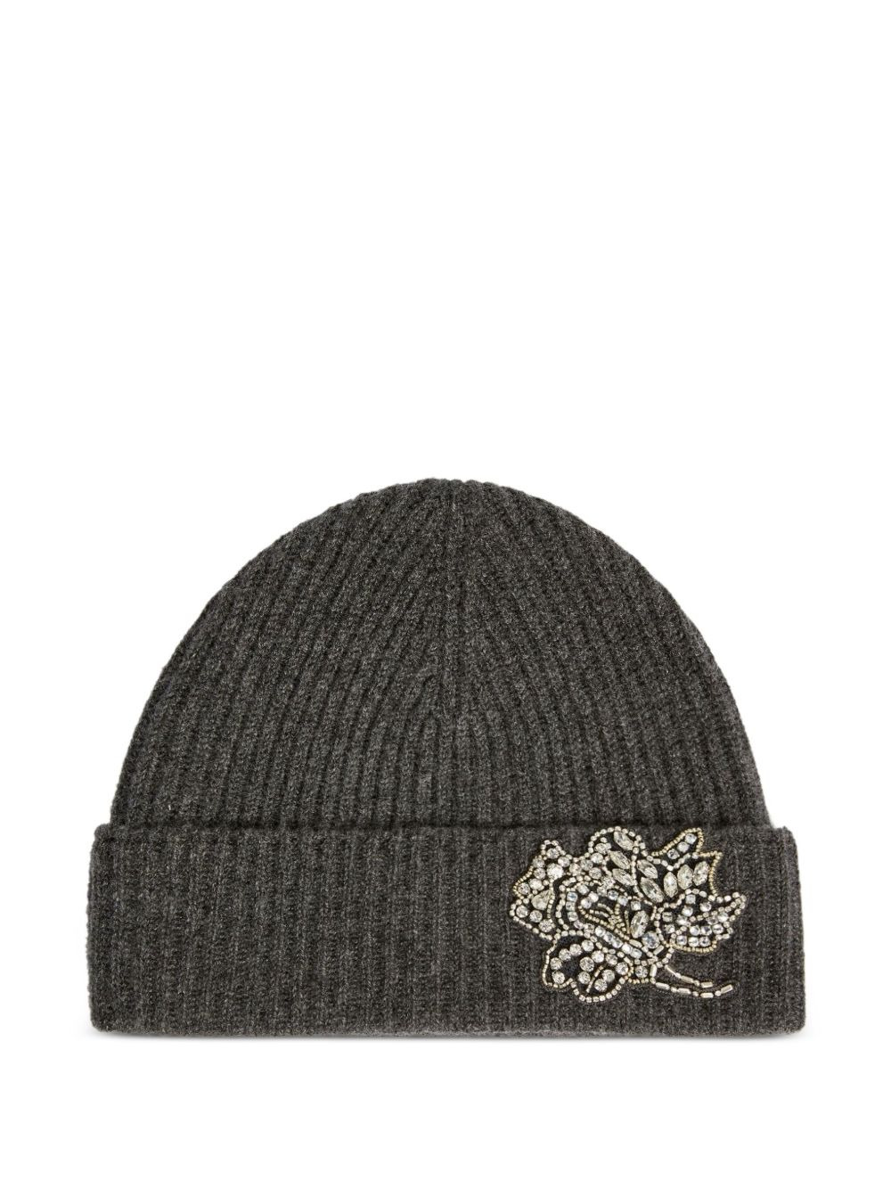 ribbed embellished beanie - 1