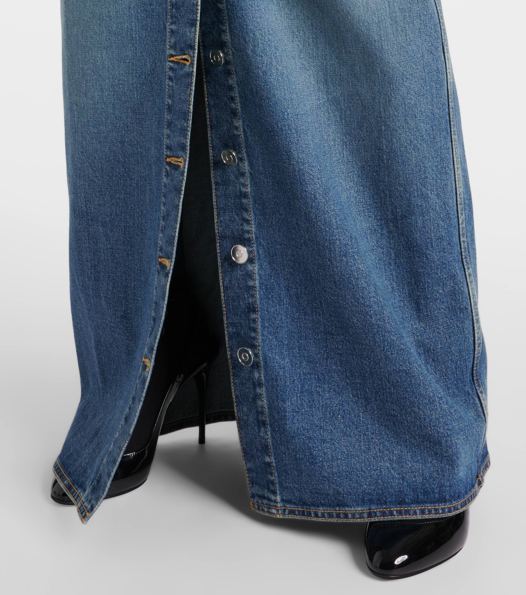 Denim maxi skirt - 5