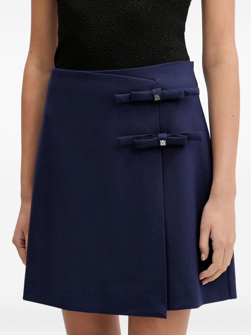 HUGO bow-detail wrap mini skirt outlook