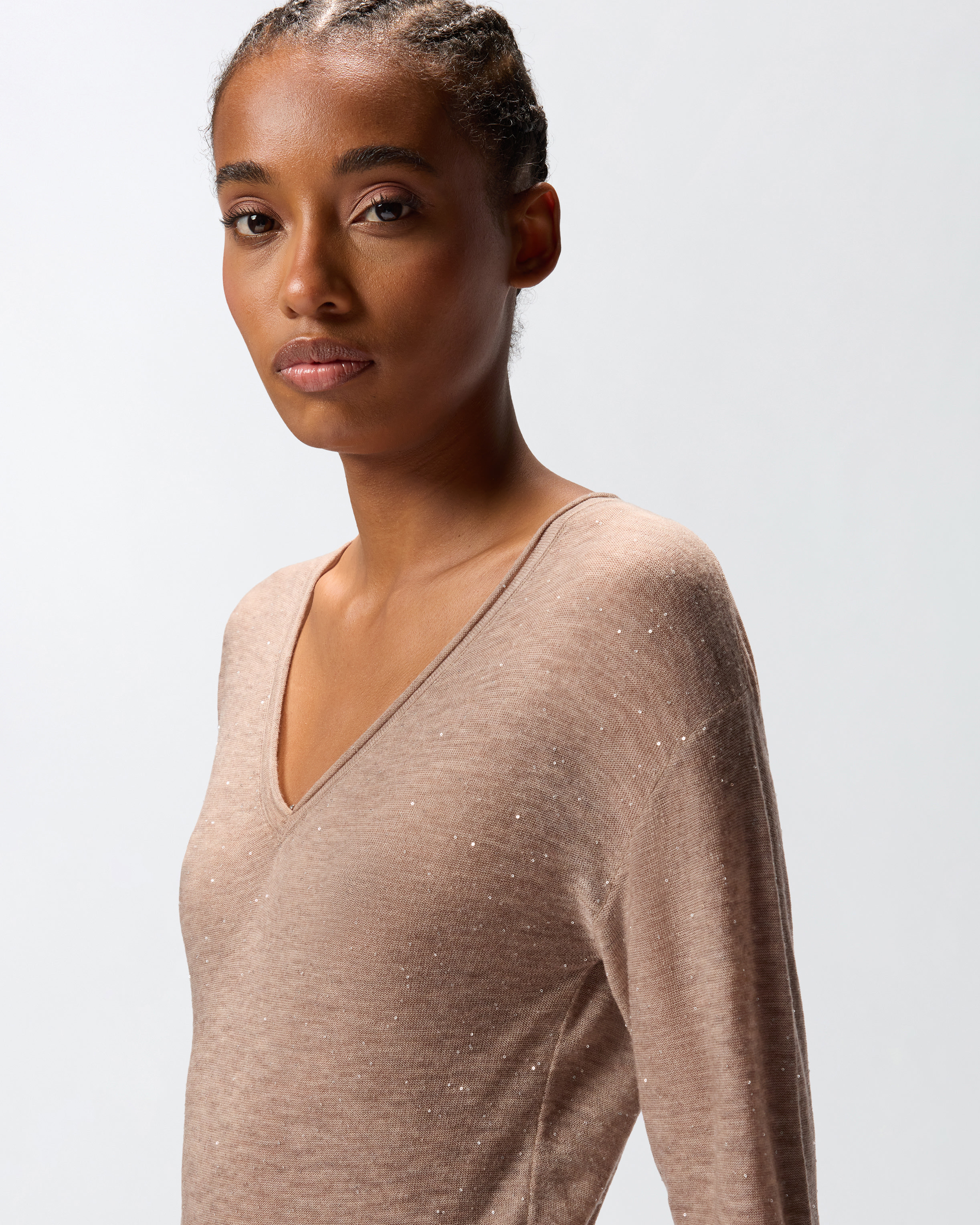 V-NECK SWEATER WITH SEQUINS - 5