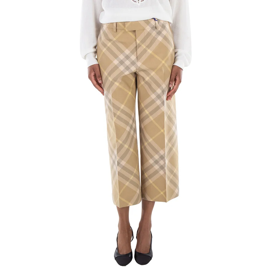 Burberry Check-Print Tailored Wool Trousers - 1