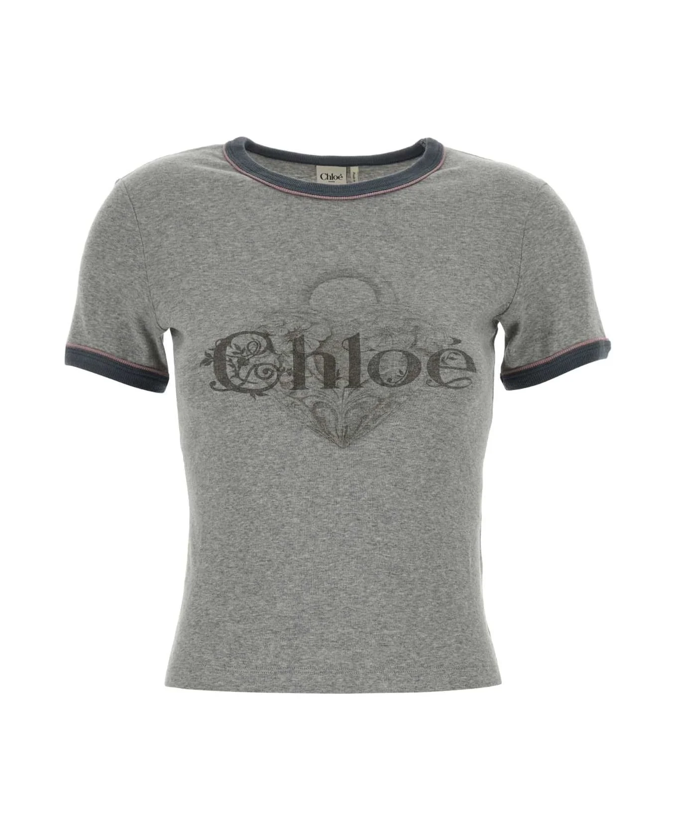 Grey Cotton T-shirt - 1