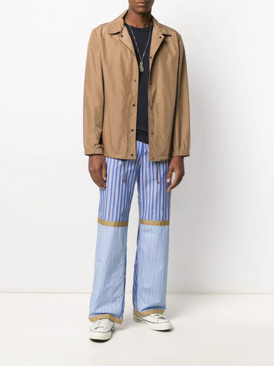 White Mountaineering panelled striped trousers outlook