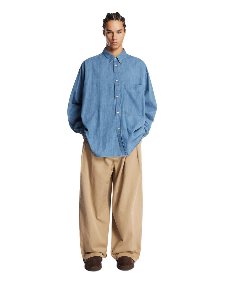 Studio Nicholson Blue Cotton Shirt outlook