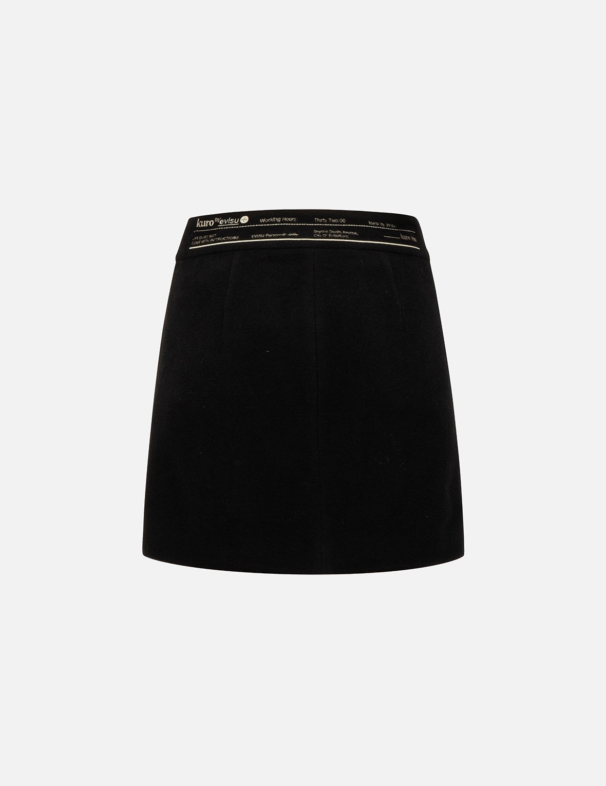 Slogan Embroidered Waistband Skirt - 2