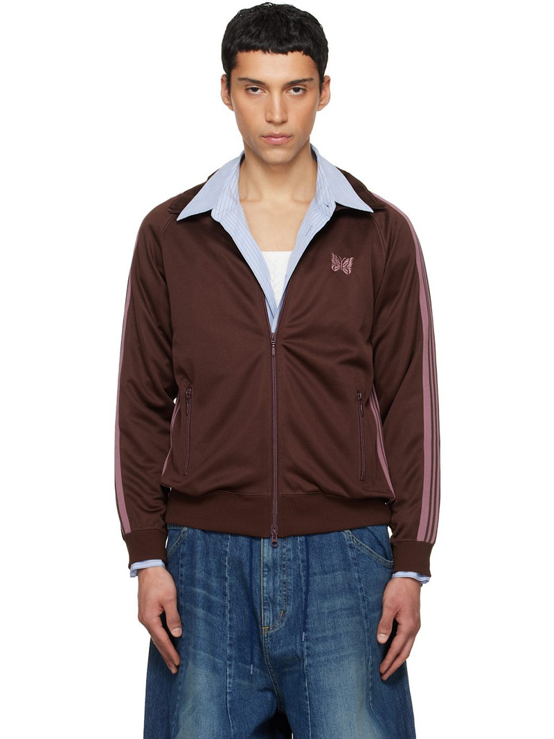 Brown Poly Smooth Track Jacket 1