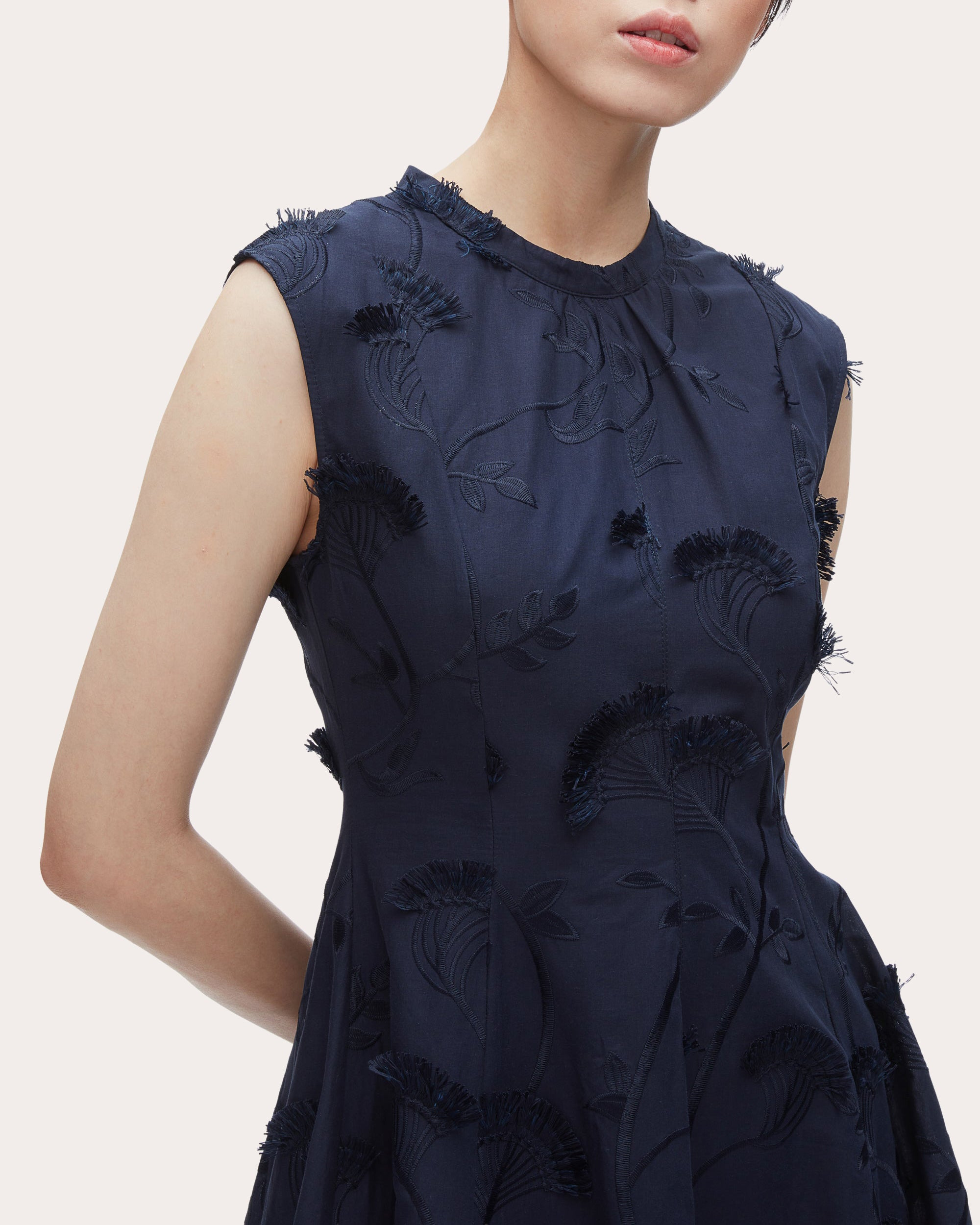 Floral Fil-Coupé Cotton Organza Midi Dress - 4