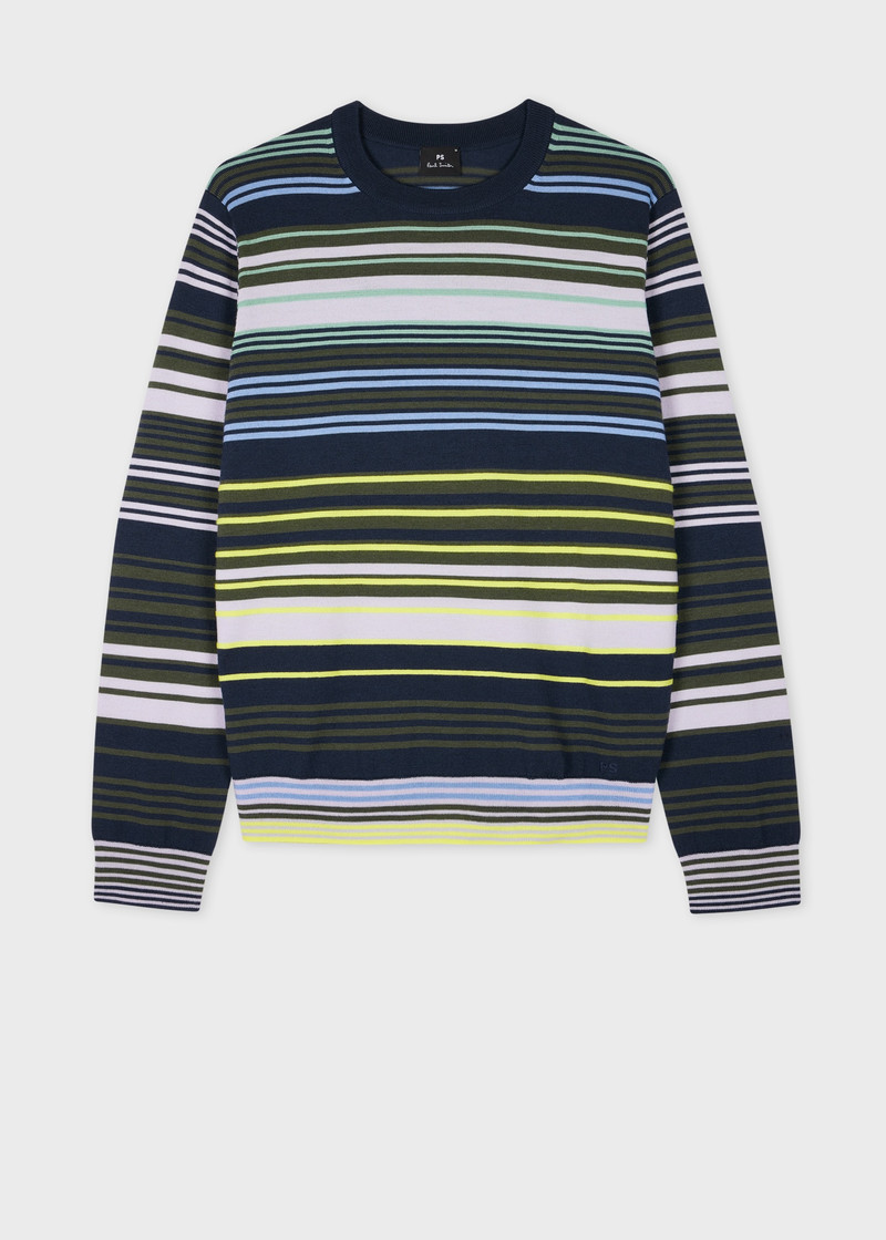 Multi-Stripe Merino Wool Sweater 1