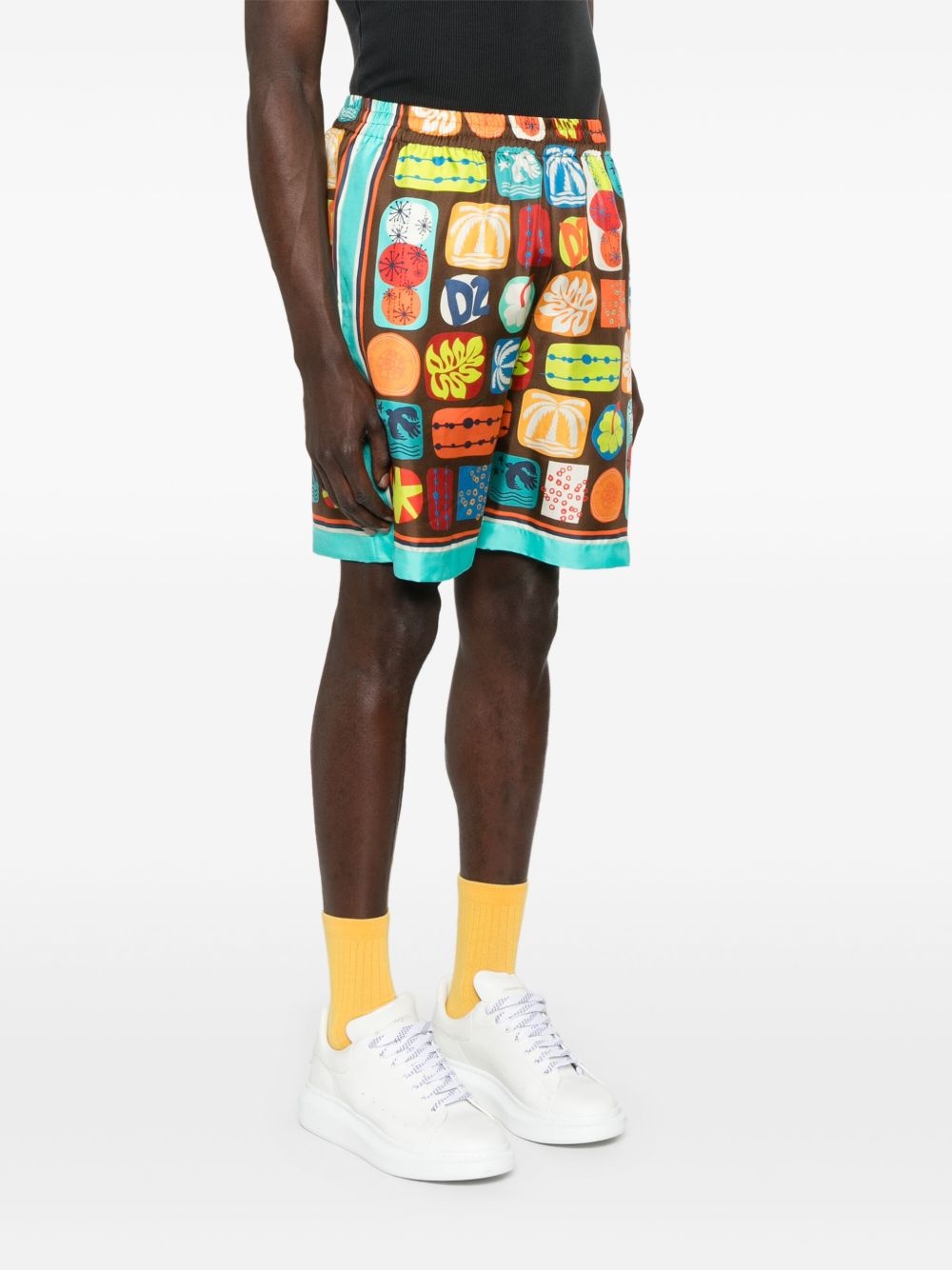elastic-waistband shorts - 3