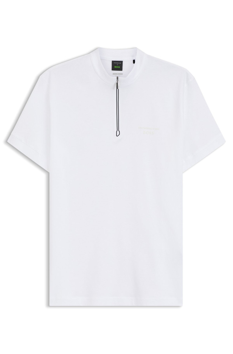 PORSCHE X BOSS ZIPPER-NECK POLO SHIRT IN COTTON 1