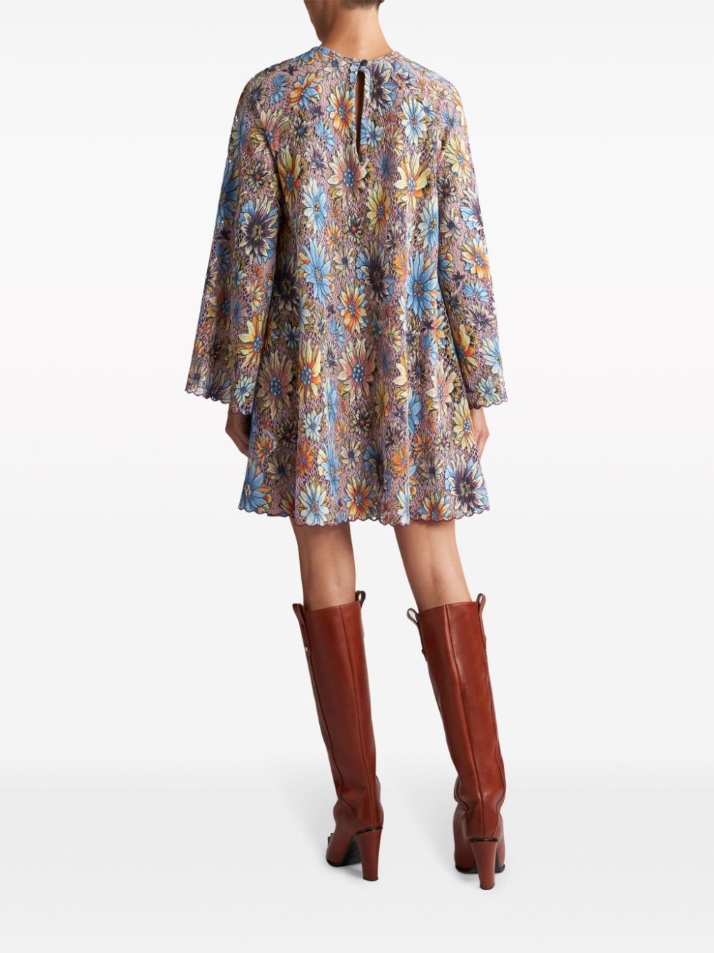 printed lace minidress - 3