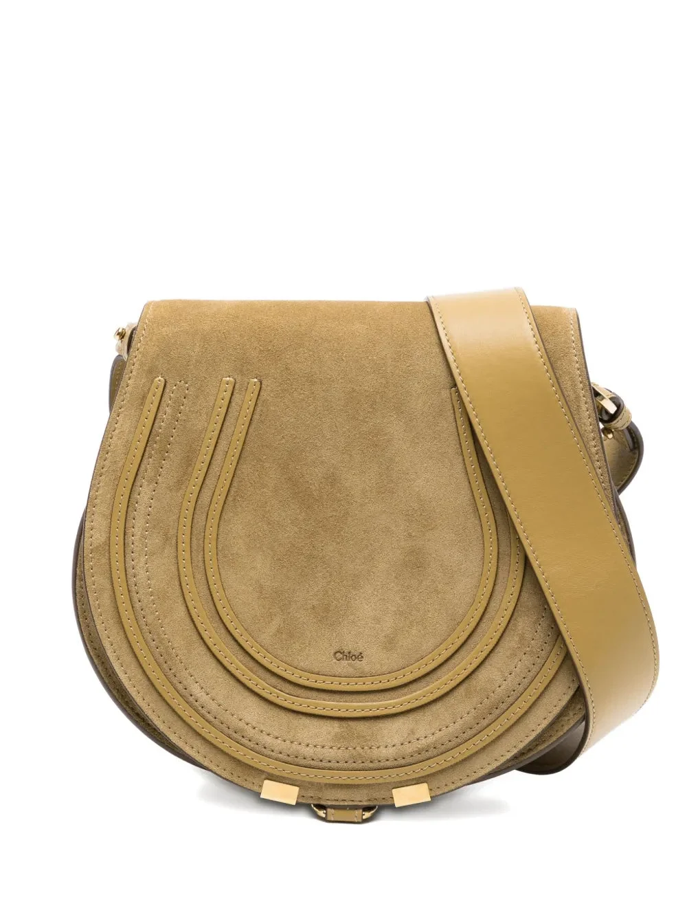 Marcie Saddle Bag in Gold Khaki - 1