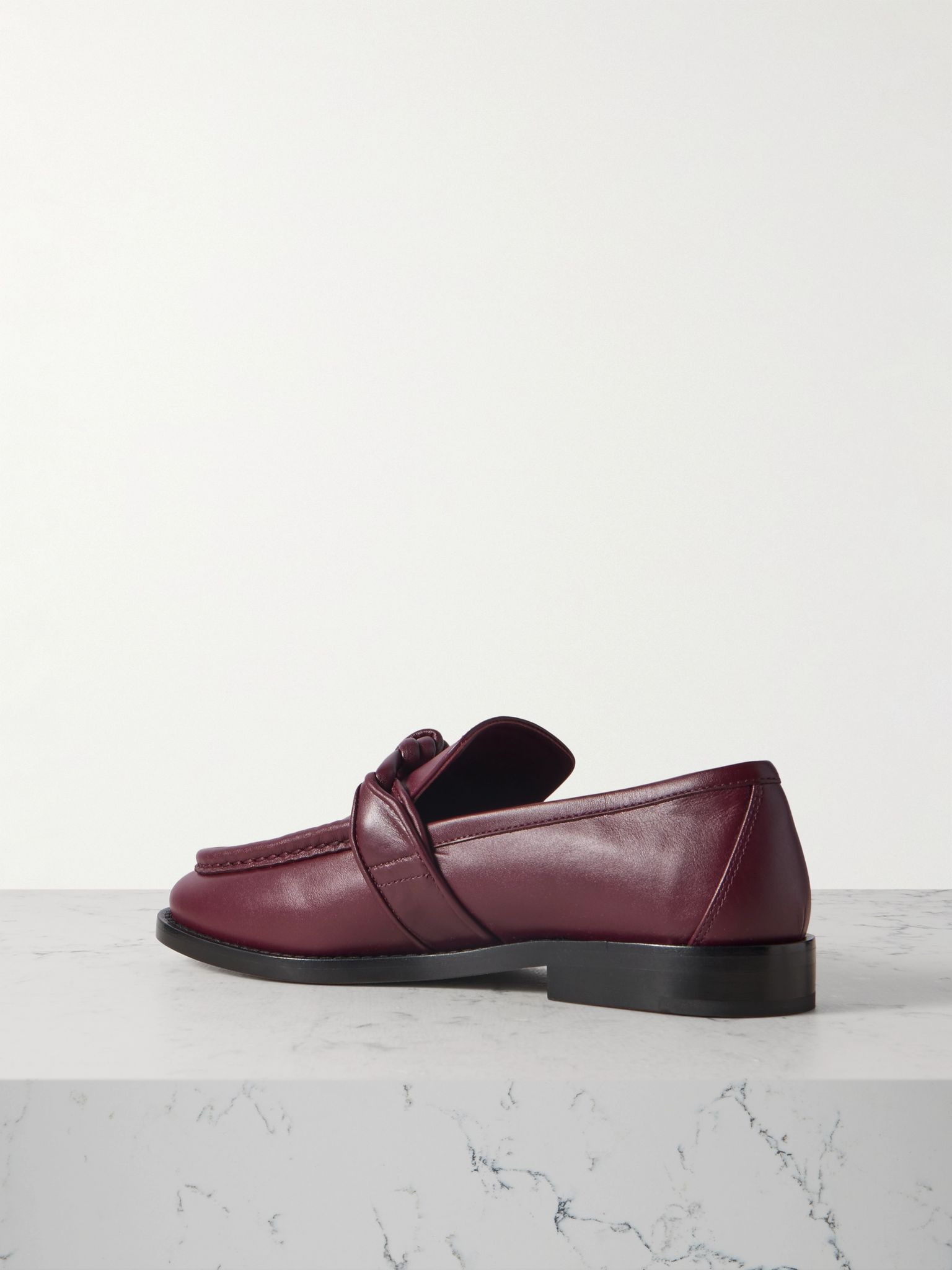 Astaire embellished leather loafers Merlot - 3