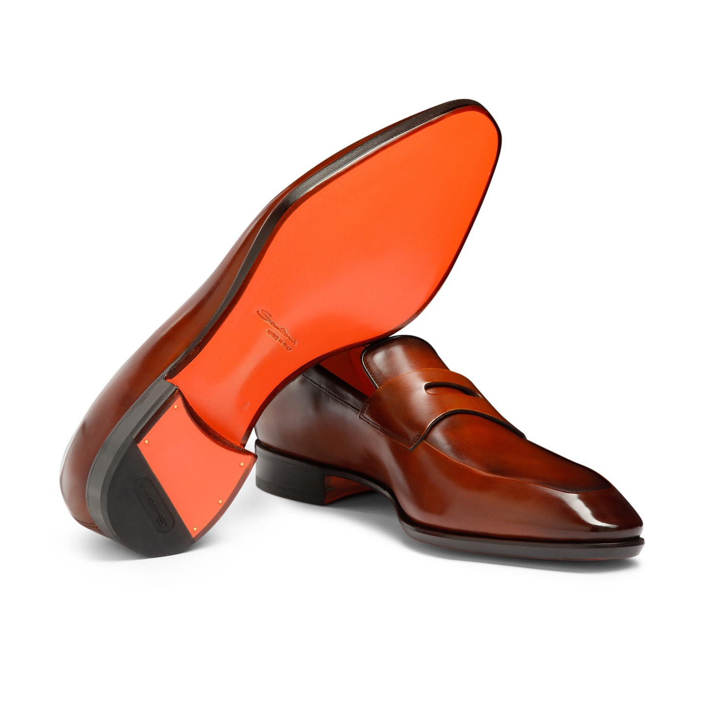 Men’s brown leather penny loafer - 4