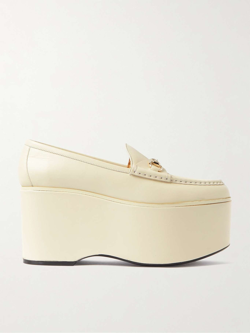 Horsebit leather platform loafers 1