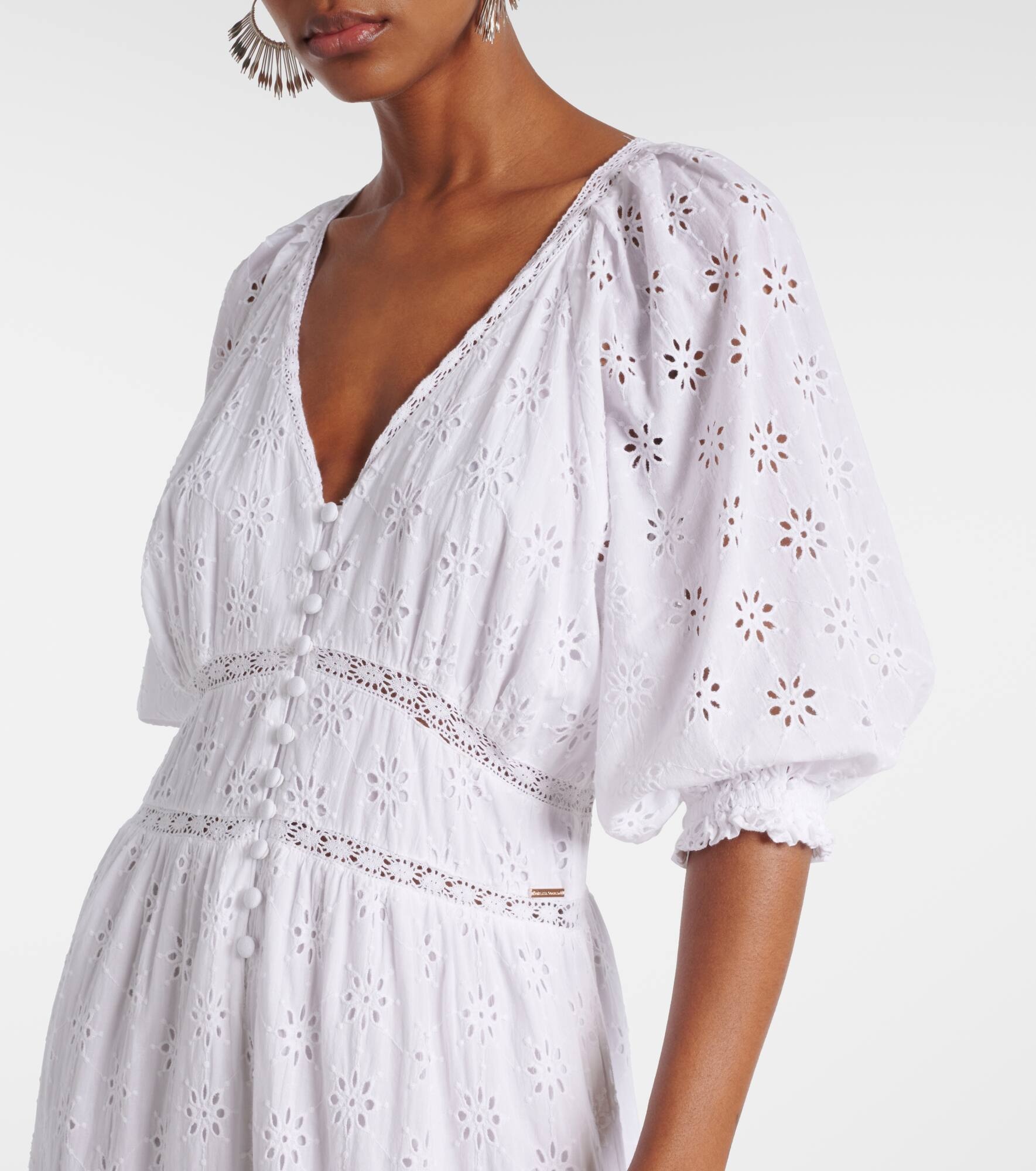 Daphne broderie anglaise cotton midi dress - 4