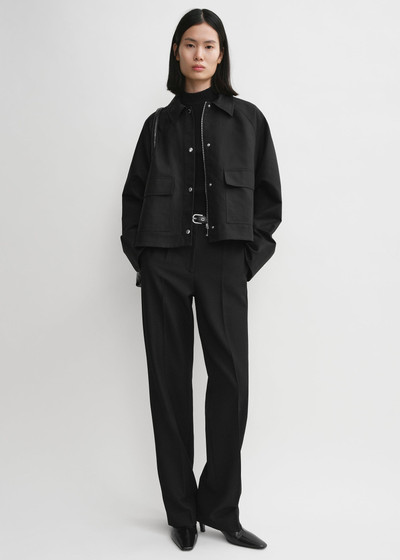Totême Cropped cotton jacket black outlook