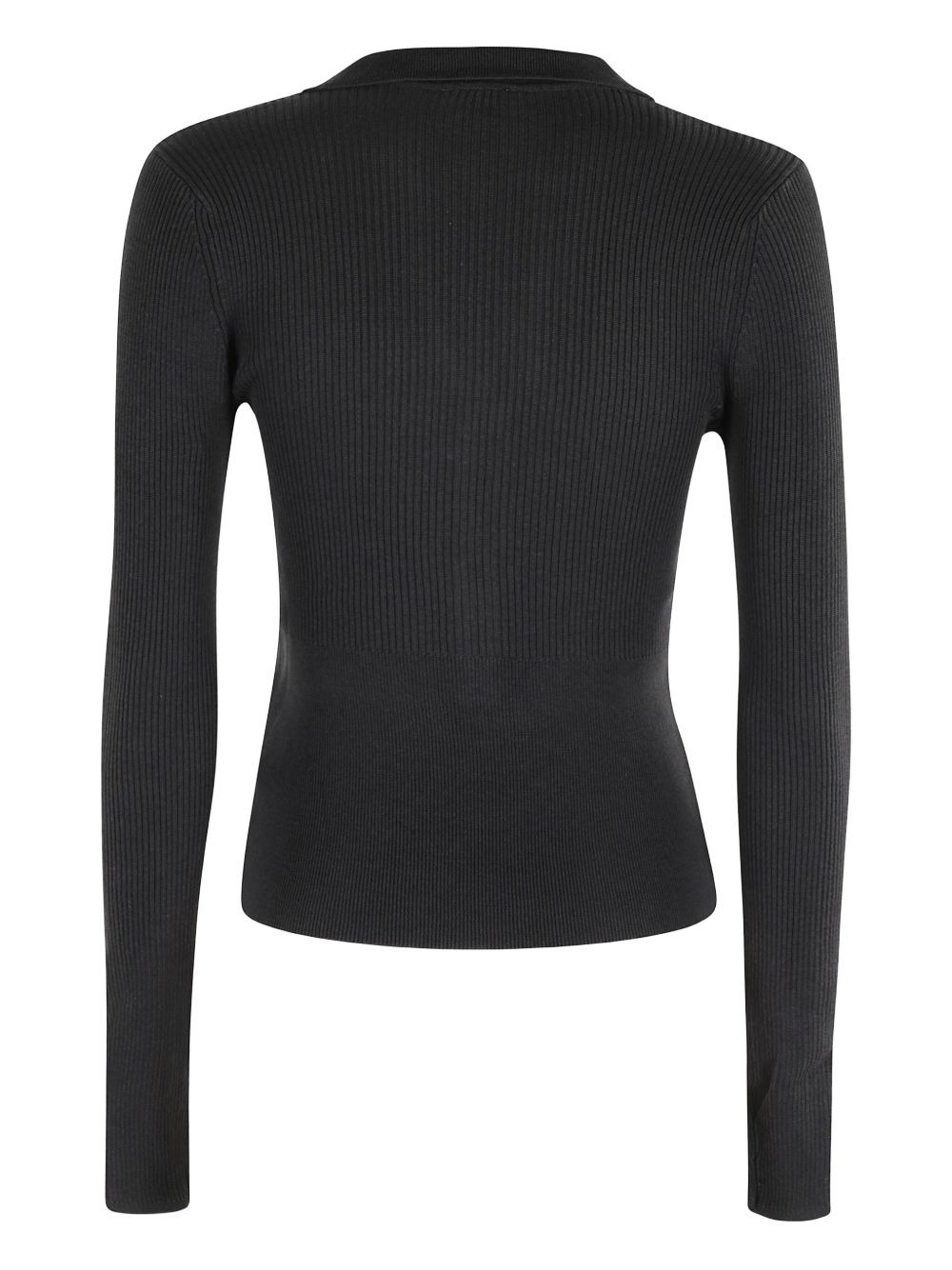 ribbed polo top - 2