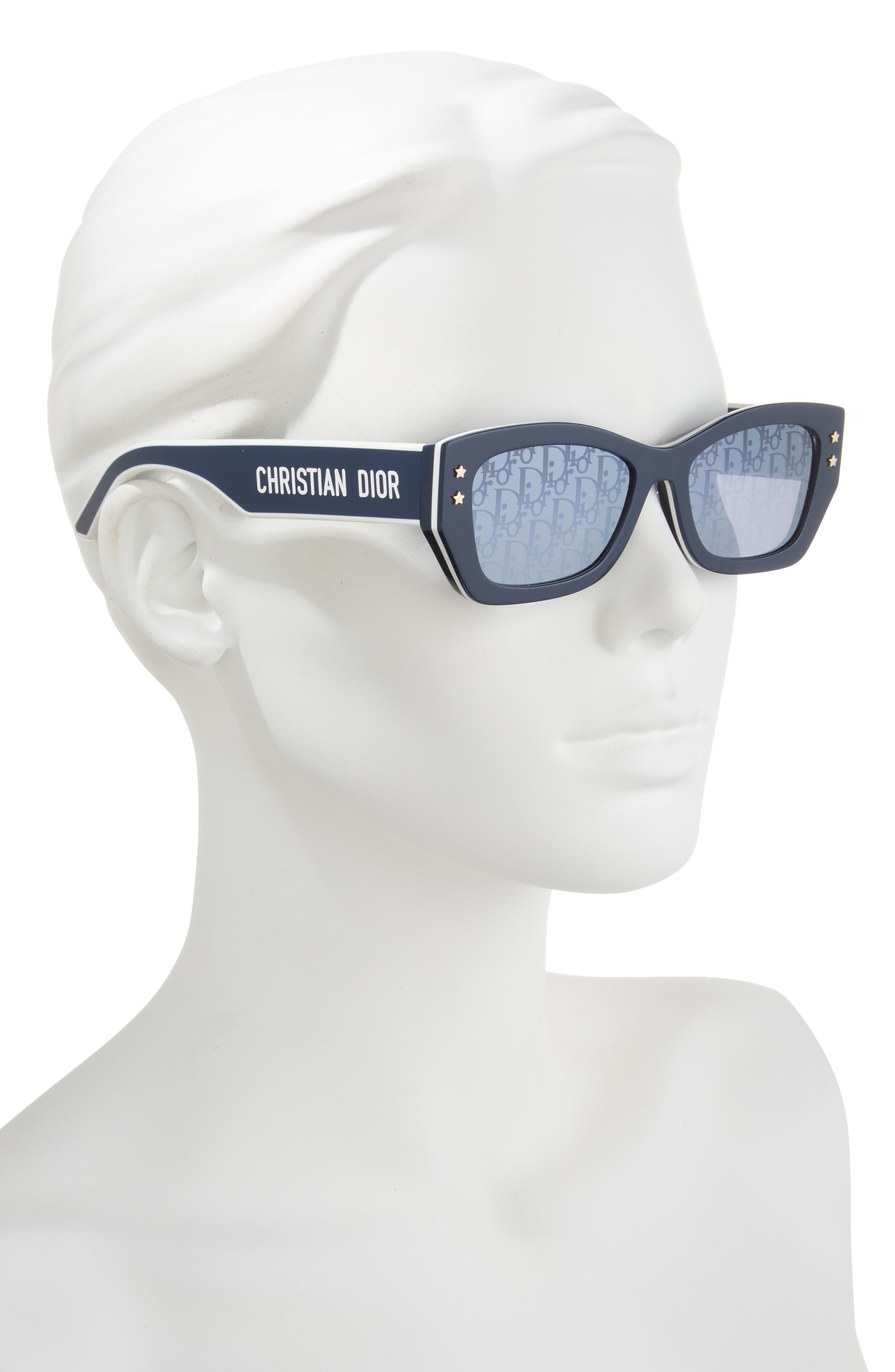 'DiorPacific S2U 53mm Rectangular Sunglasses in Shiny Blue /Smoke Mirror at Nordstrom - 3