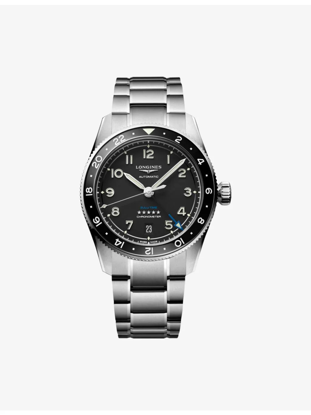 L3.802.4.53.6 Spirit Zulu Time Ceramic Bezel Stainless-Steel Automatic Watch - 1