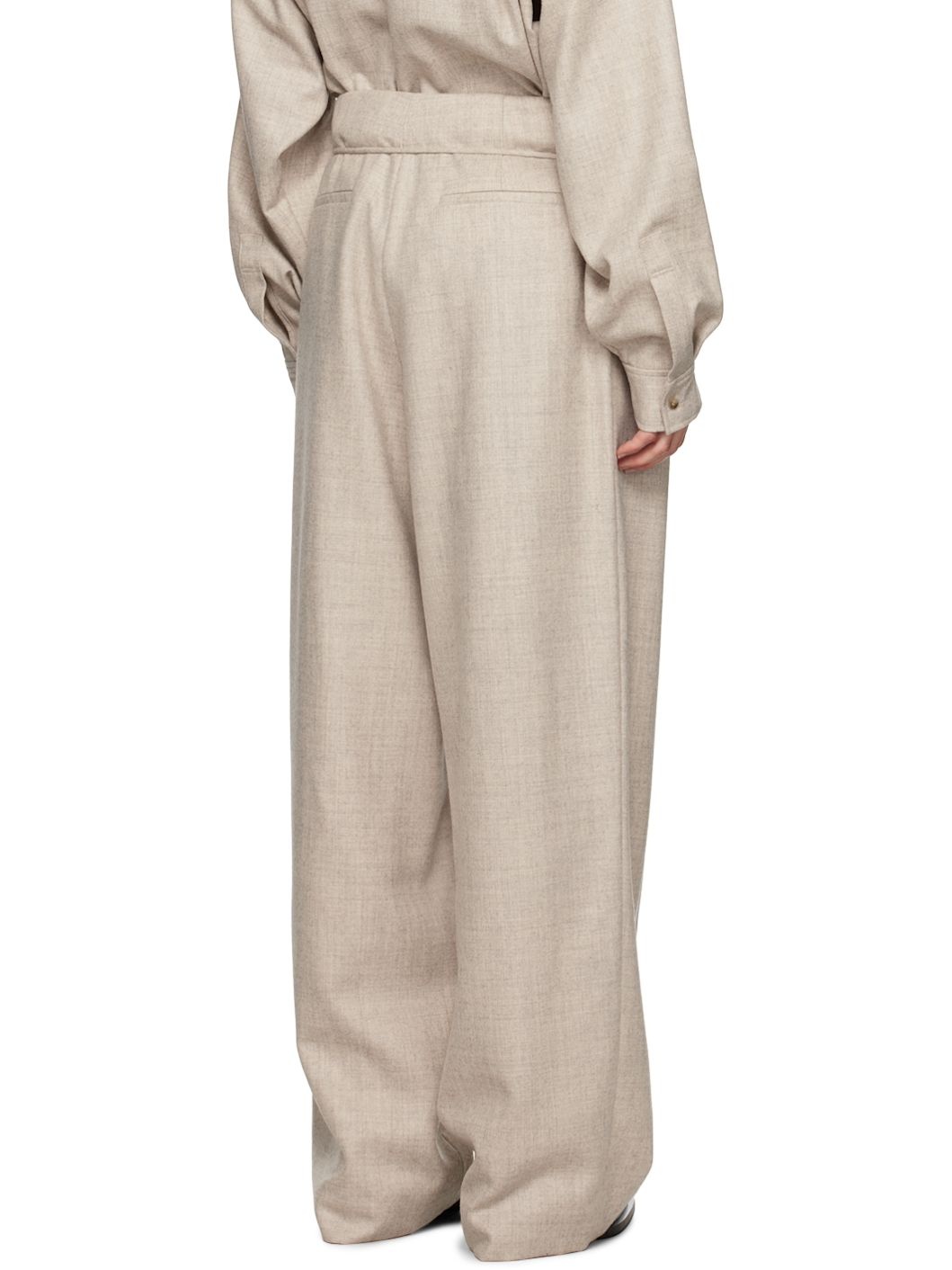 Beige Drawstring Trousers - 3