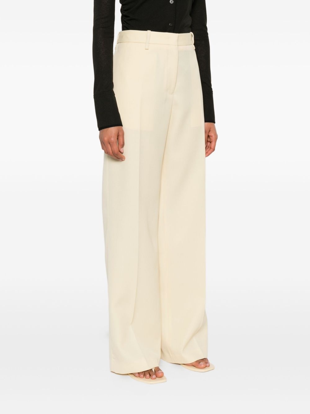 high-waisted wool trousers - 3