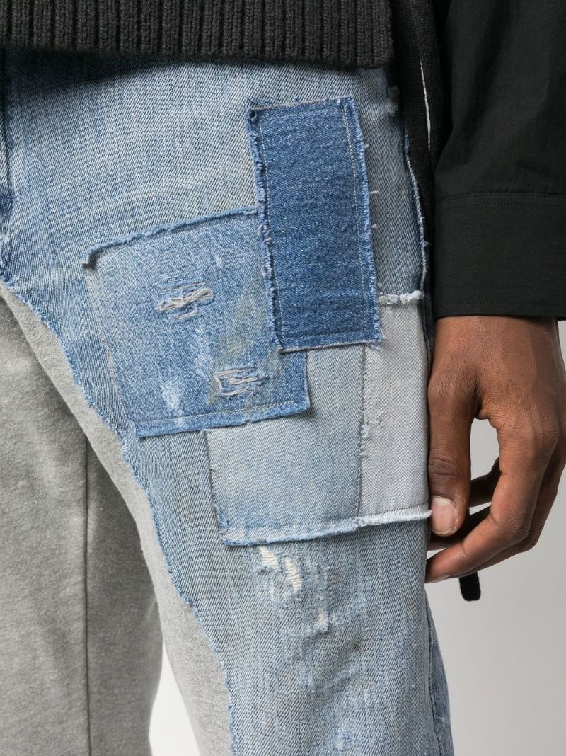 patchwork-detail cropped jeans - 5