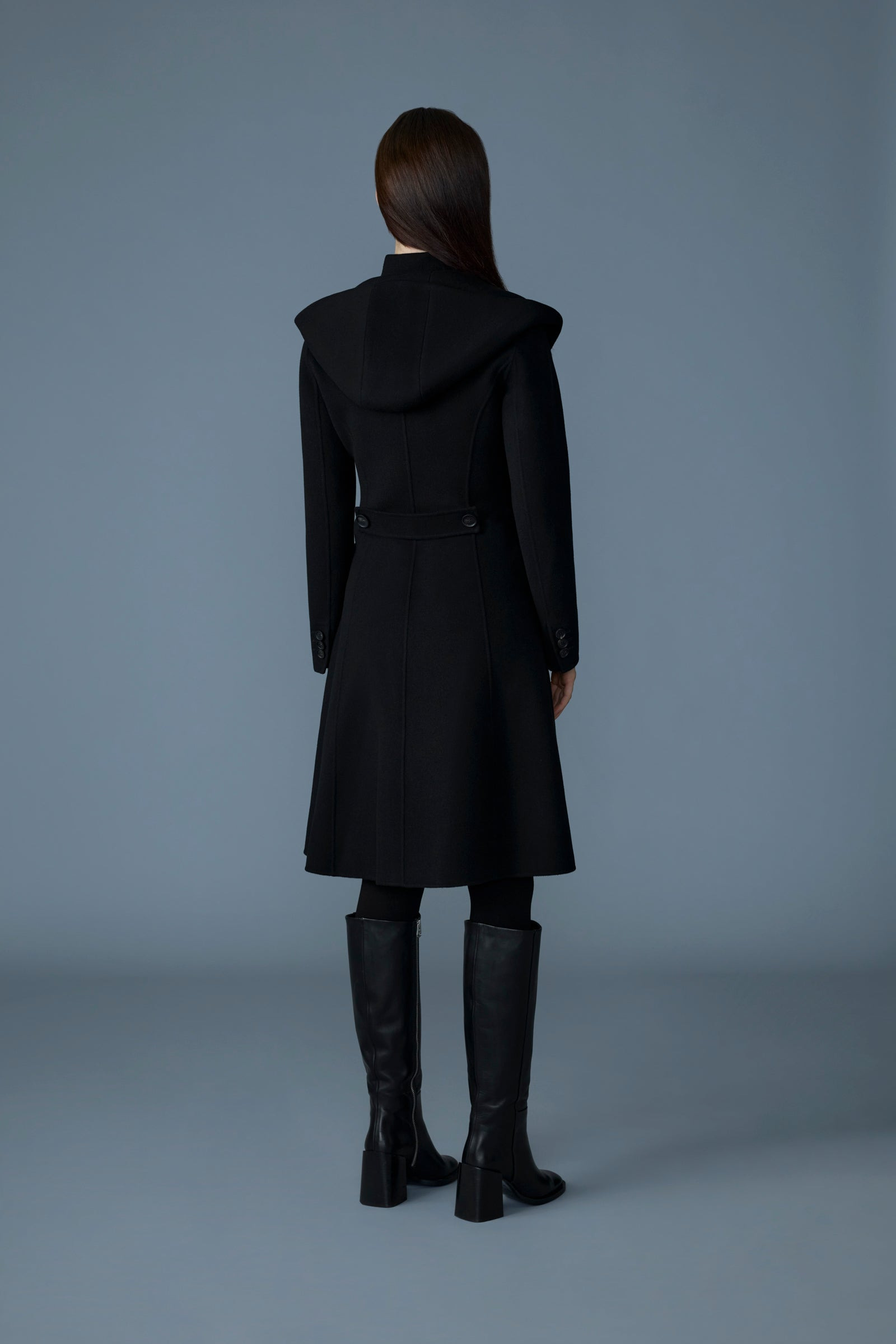 GLORIA Handmade Wool Blend Coat with Removable Bib - 5
