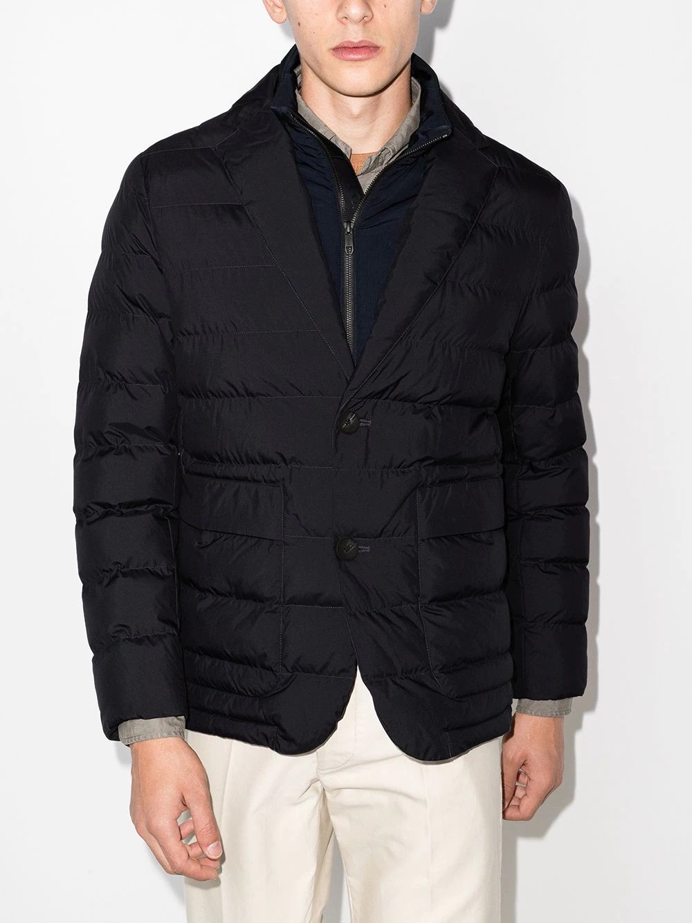 single-breasted padded jacket - 2