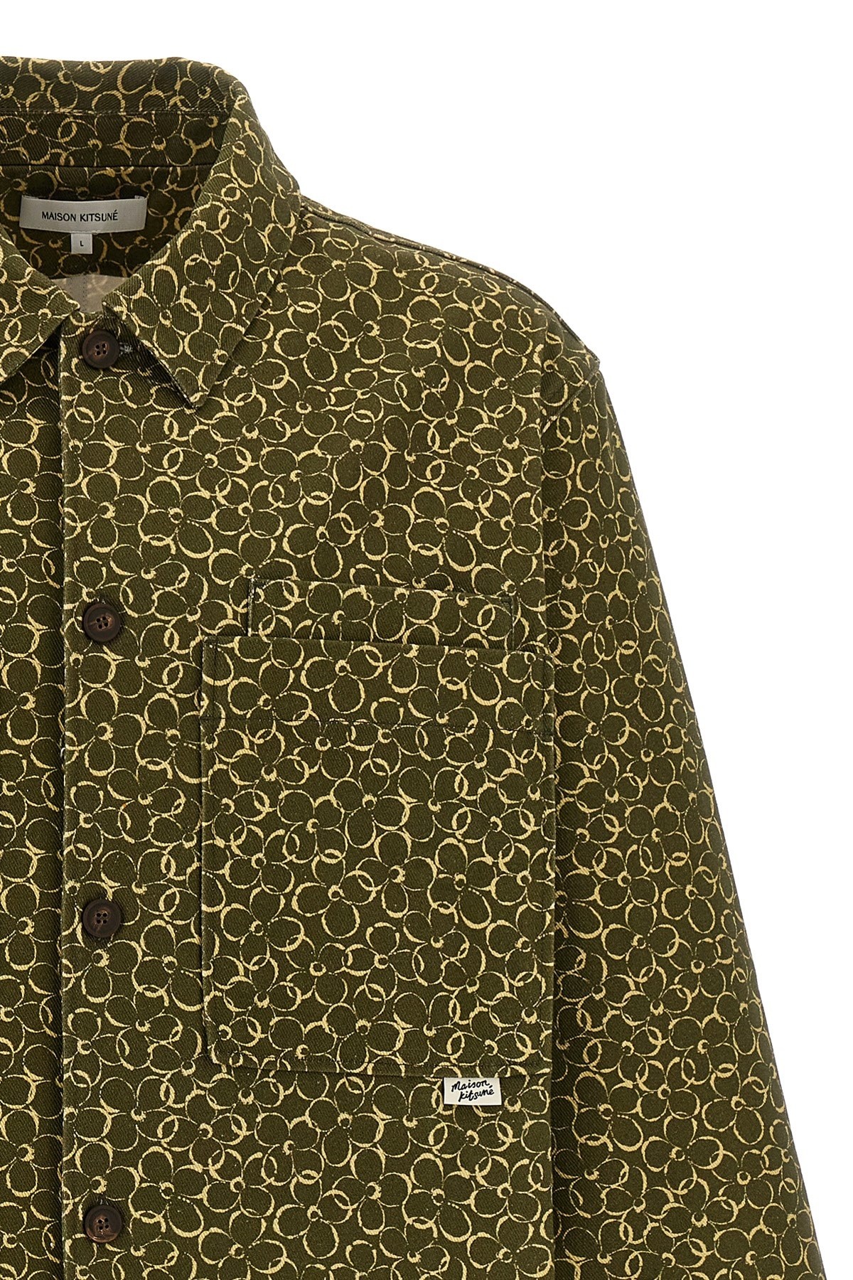 Tシャツ・カットソー MAISON KITSUNE Floral print overshirt (MM00401WW4017 O360) Maison Kitsuné Floral print overshirt | julianfashion