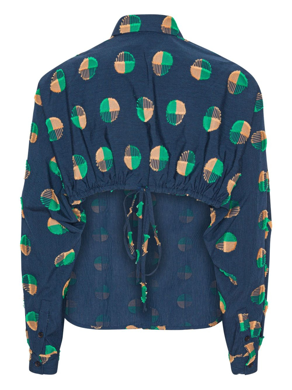 circle-jacquard layered shirt - 2