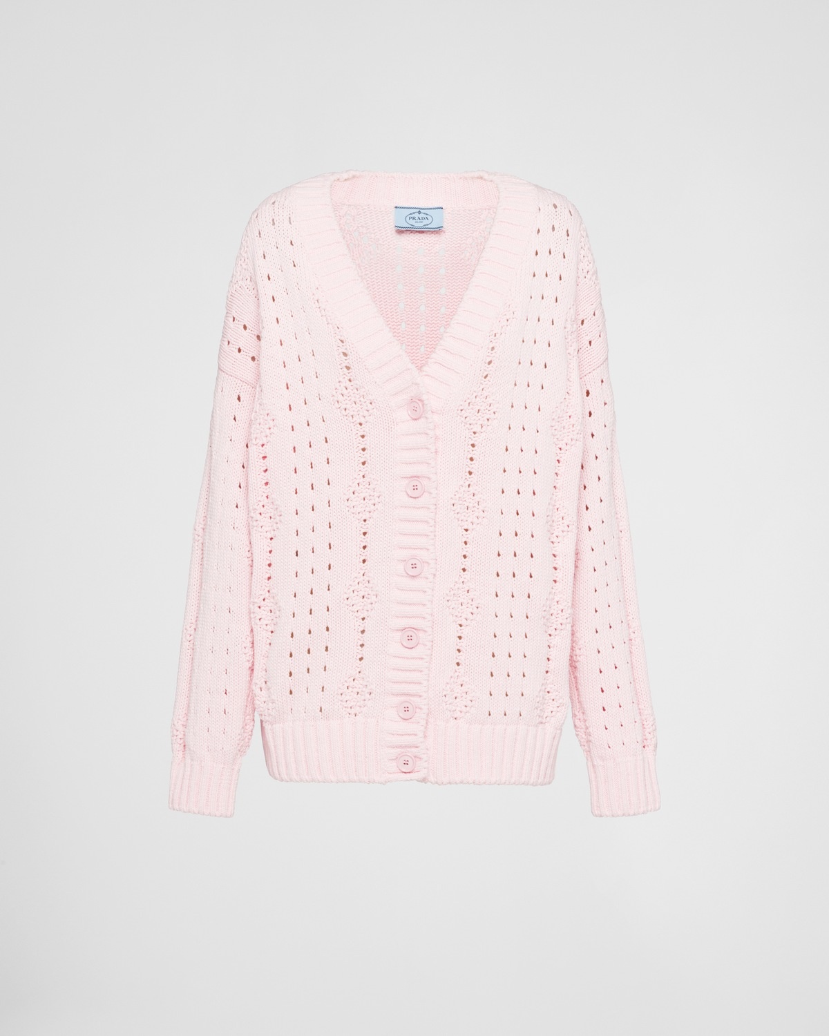 Openwork knit cotton cardigan - 1
