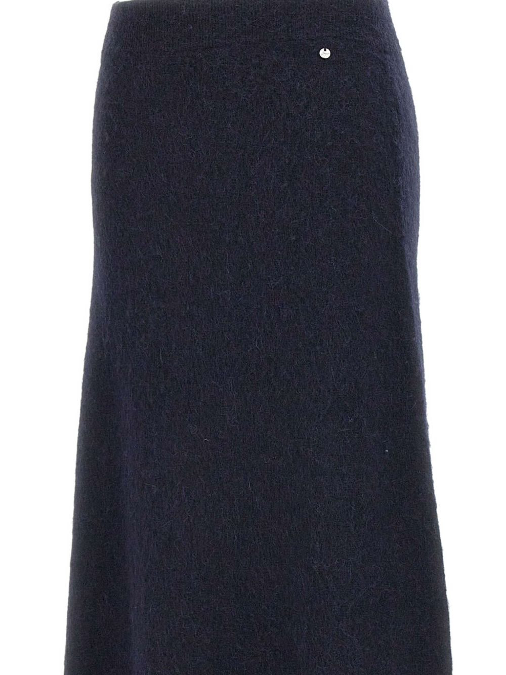 ribbed-waistband straight skirt - 5