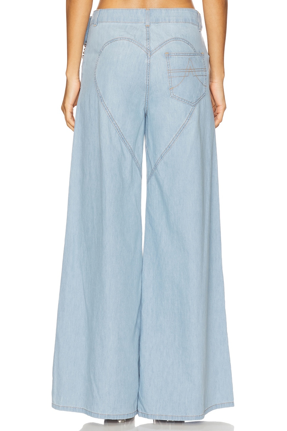 Crystal Rosette Wide Leg Jean - 4