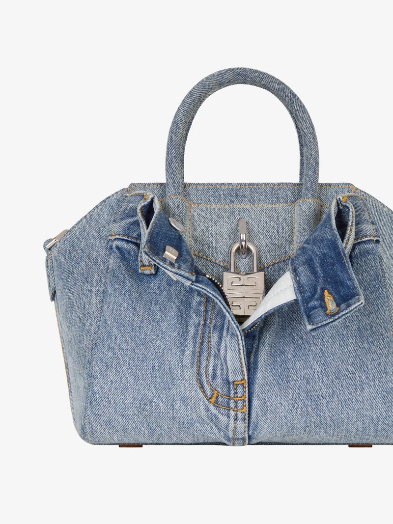MINI ANTIGONA LOCK BAG IN JEANS 6