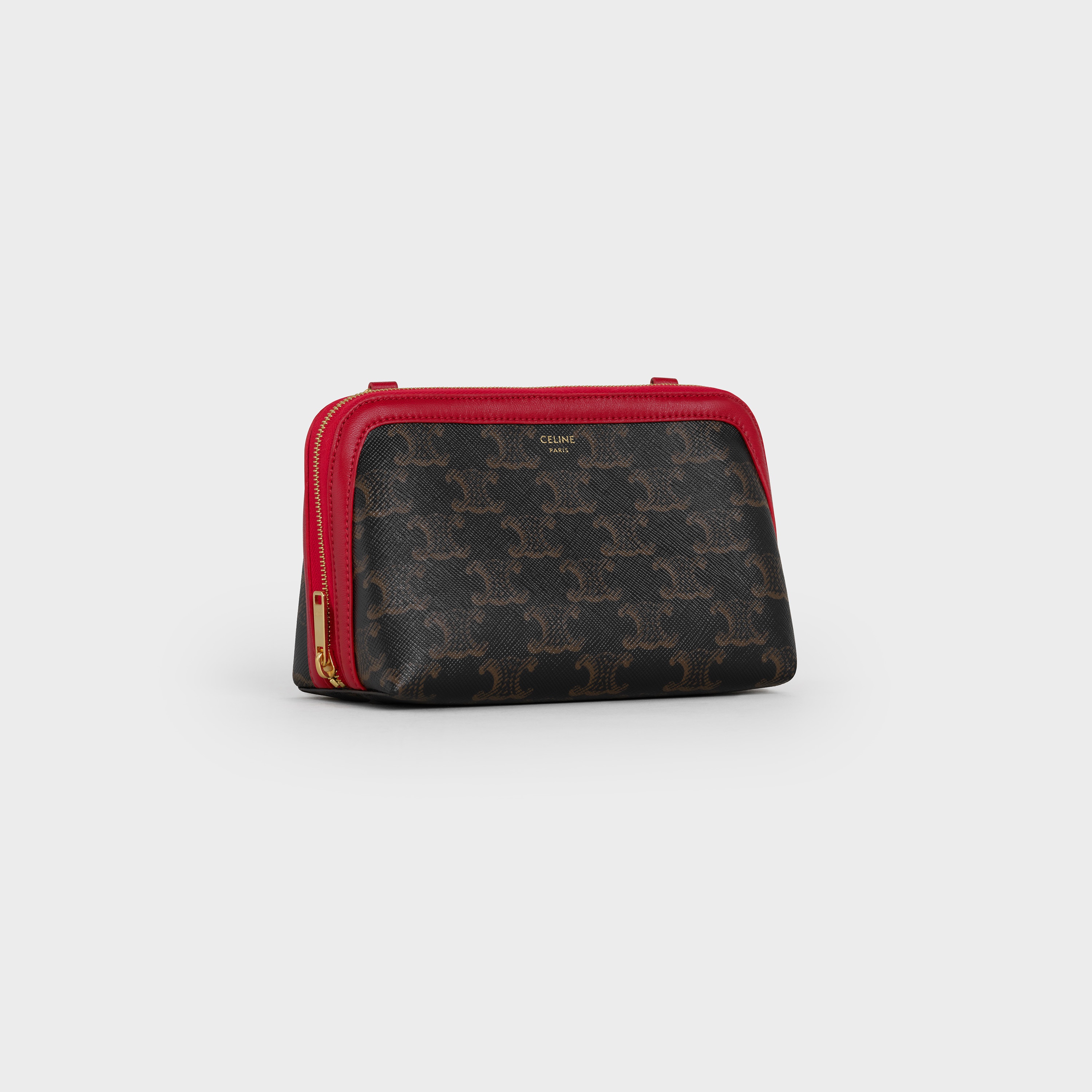 CLUTCH WITH CHAIN IN TRIOMPHE CANVAS AND SMOOTH LAMBSKIN - 2