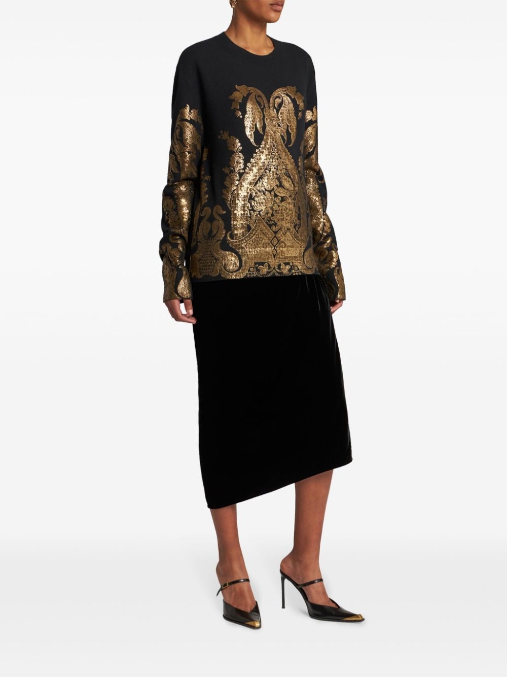 velvet midi skirt - 2