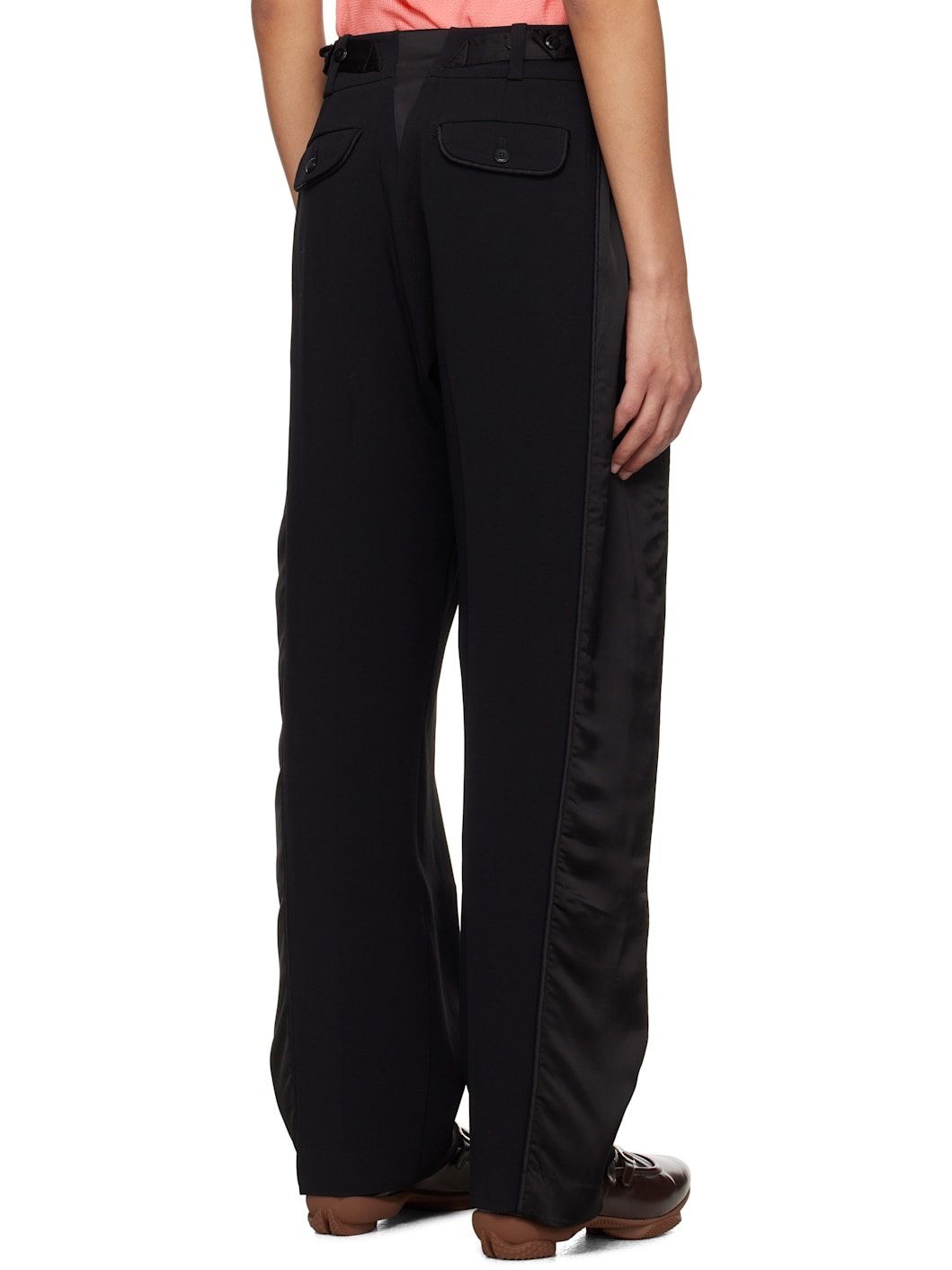 Black Cauda Pleated Trousers - 3