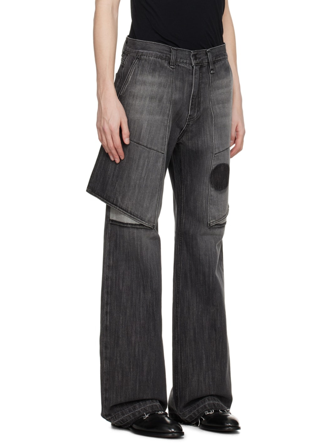 Gray Layered Jeans - 2