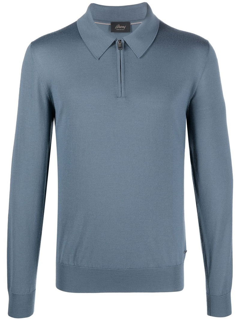 polo-collar wool jumper 1